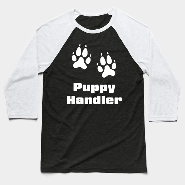 Puppy Handler - Puppy Play - White Baseball T-Shirt by TheSoberSquirrel